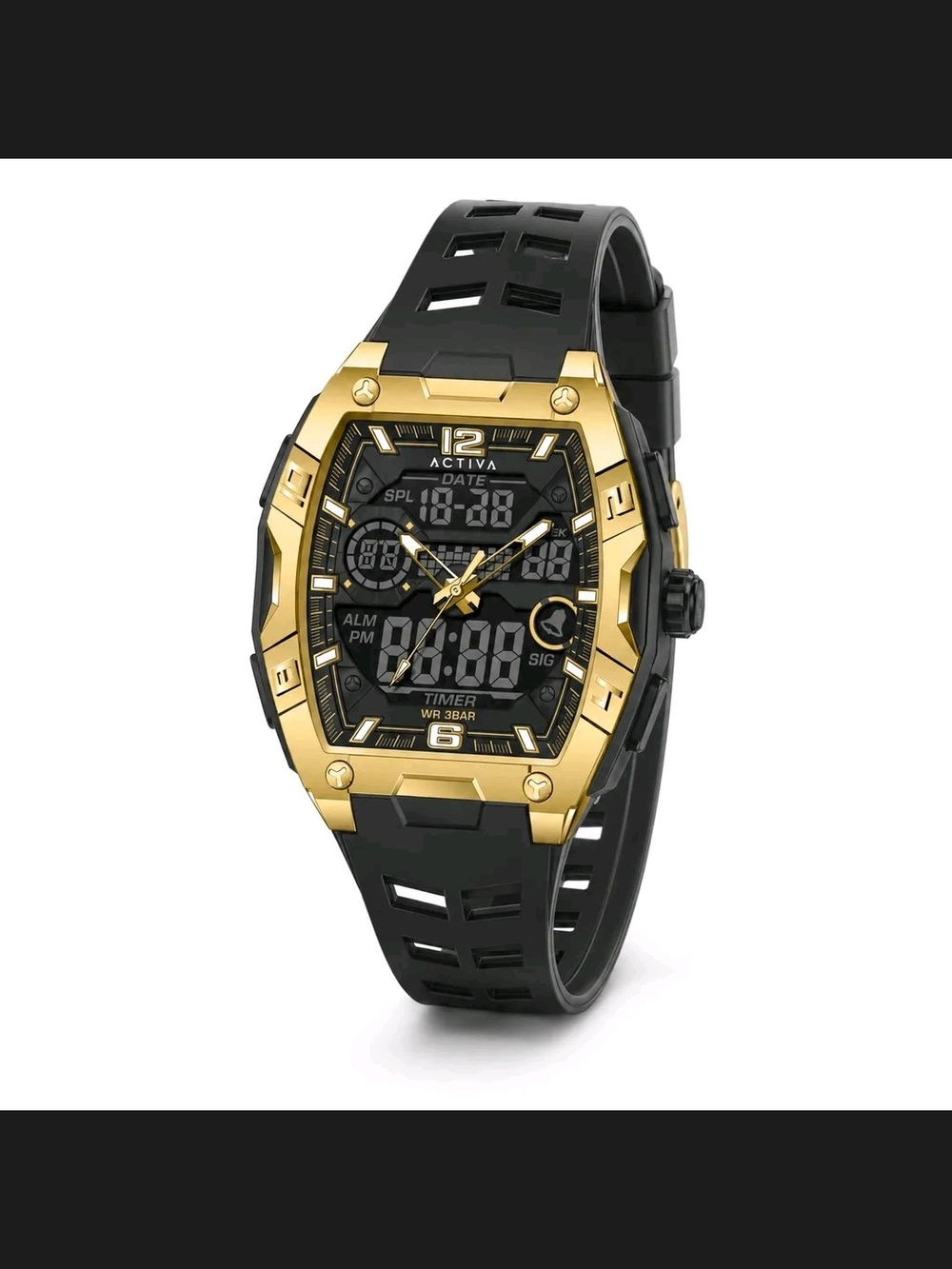 ACTIVA Gold & Black Sport Digital-Analog Watch 47mm